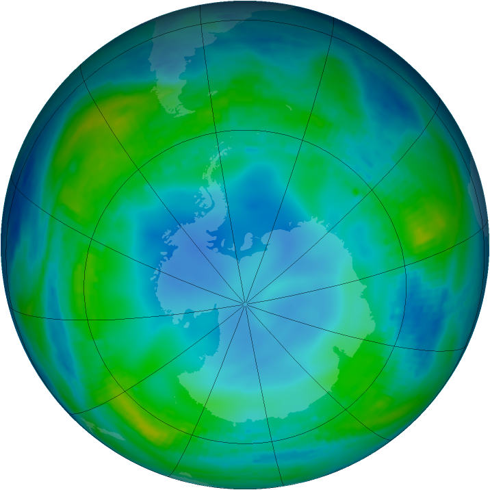 Antarctic ozone map for 23 May 1985
